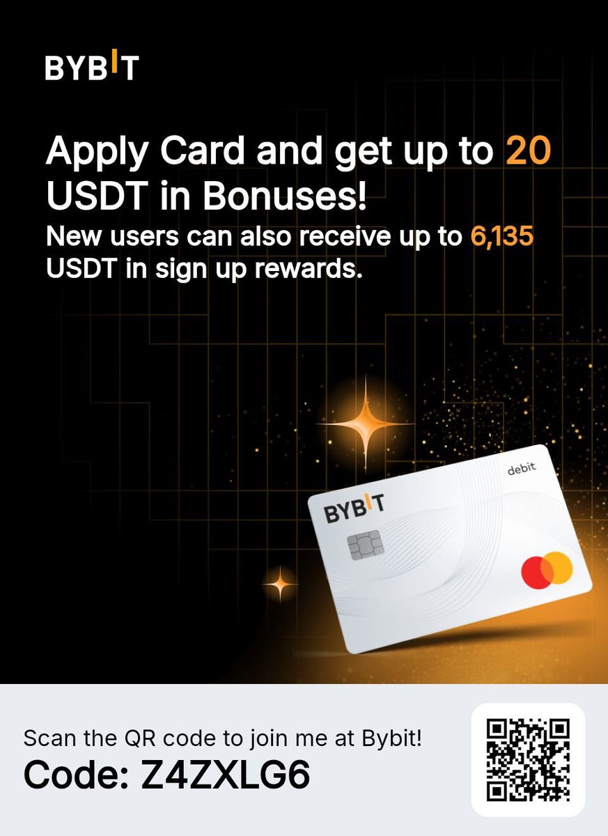 Bybit77777's tweet photo. Sign up for a Bybit account and claim exclusive rewards from the Bybit referral program! Plus, claim up to 6,135 USDT bonus at https://t.co/nDLqCk9MEX

#Bybit #Bitcoin #Ethereum #Ripple #Solana #Ada #Tron #Bnb #Doge #Bonk #USDT #Tether https://t.co/i6g51UO0Lo