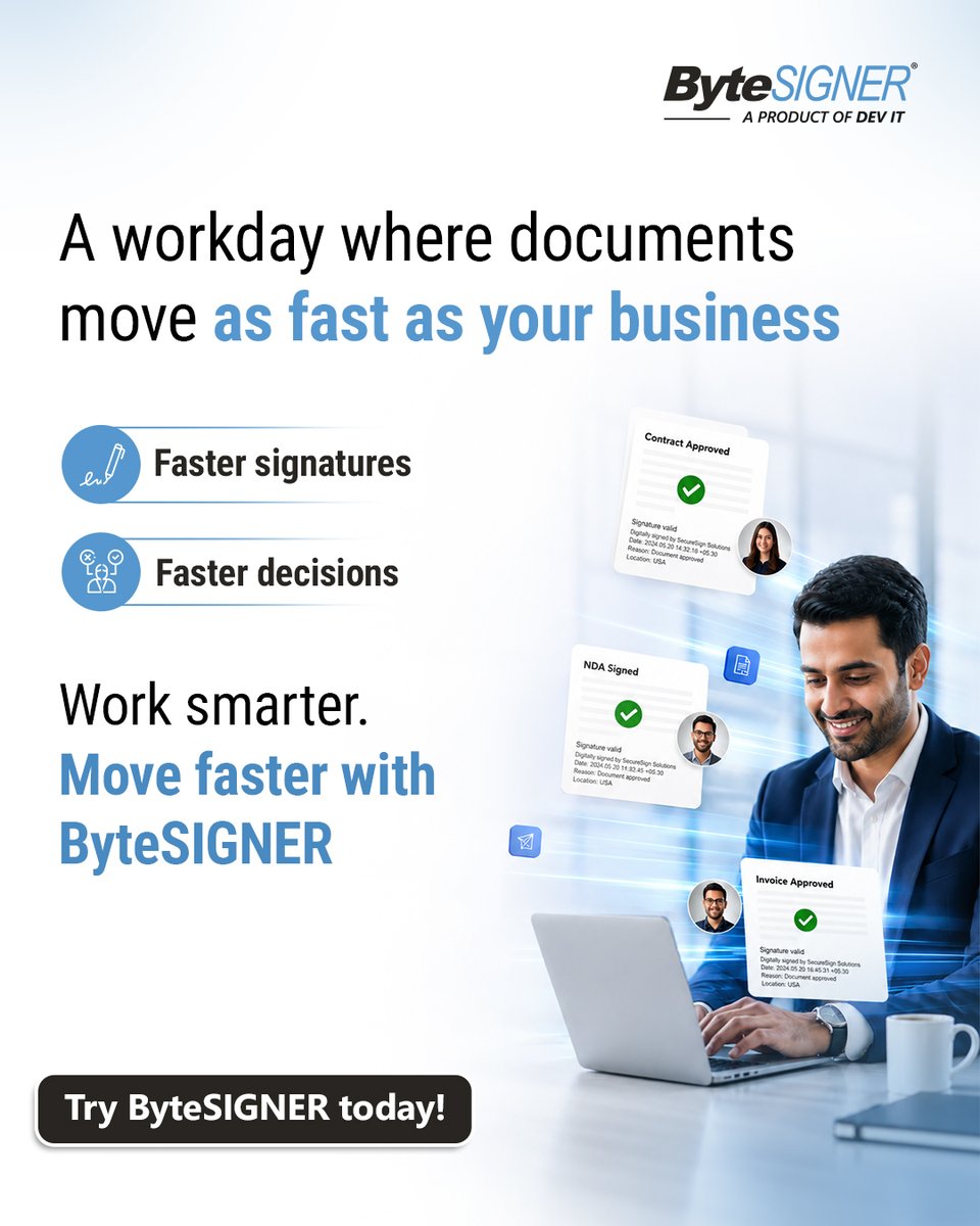 ByteSIGNER's tweet photo. If "Just waiting for the signed copy" sounds familiar... 

Maybe it's time for a smarter way to sign PDFs.

👉 Try ByteSIGNER today: https://t.co/ypStJzuall

#ByteSIGNER #DigitalSignatureSoftware #PaperlessOffice #PDFSigning https://t.co/WsaU3zkVTu