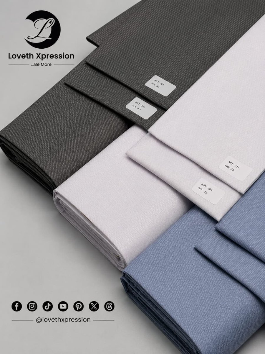LovethXpression's tweet photo. Dress with confidence. Define your presence. ✨

Premium corporate fabrics for the modern gentleman and lady.

📍Order now: 09160082299
📩 lovethxpressioncontact@gmail.com

#LovethXpression  #CorporateStyle #PremiumFabrics #SuitingFabric 
#Dr.Lovethworld @lovethiyonawan https://t.co/AGsCxmbeT2