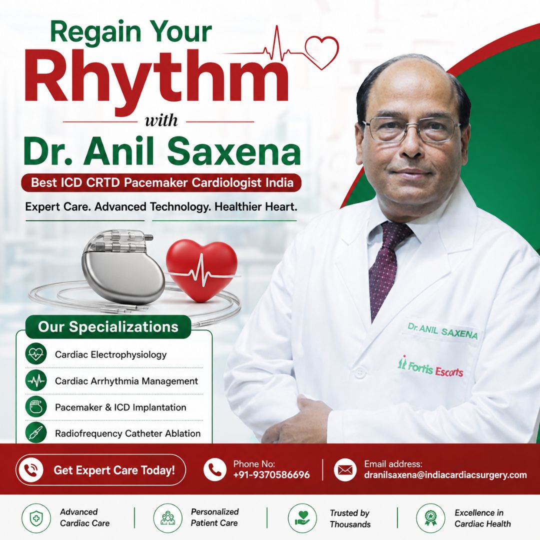 IndianCardiac's tweet photo. Regain Your Rhythm with Dr. Anil Saxena Best ICD CRTD Pacemaker Cardiologist India

#DrAnilSaxena #BestCardiologistIndia #FortisEscortsDelhi #ICDSpecialist #CRTDIndia #PacemakerExpert #CardiacElectrophysiology

🔗Read More Here: https://t.co/g0haVnNpxD https://t.co/aKCm9wv2oY