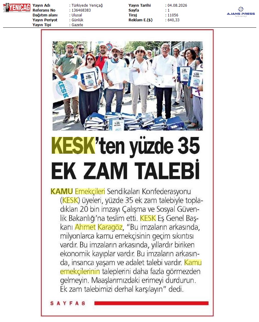 KESK1995's tweet photo. Yeniçağ Gazetesi: KESK %35 #EkZam talebiyle topladıkları 20bin imzayı Çalışma ve Sosyal Güvenlik Balanlığı'na iletti. @gazeteyenicag https://t.co/MH2lhrc9YD