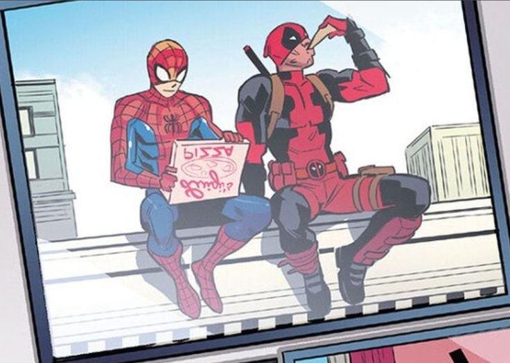 frogs_something's tweet photo. This will be in the next Spider-Man movie btw (because Deadpool will be there too trust me 🙏🙏 #spideypool ) https://t.co/OP8AR5PMJE