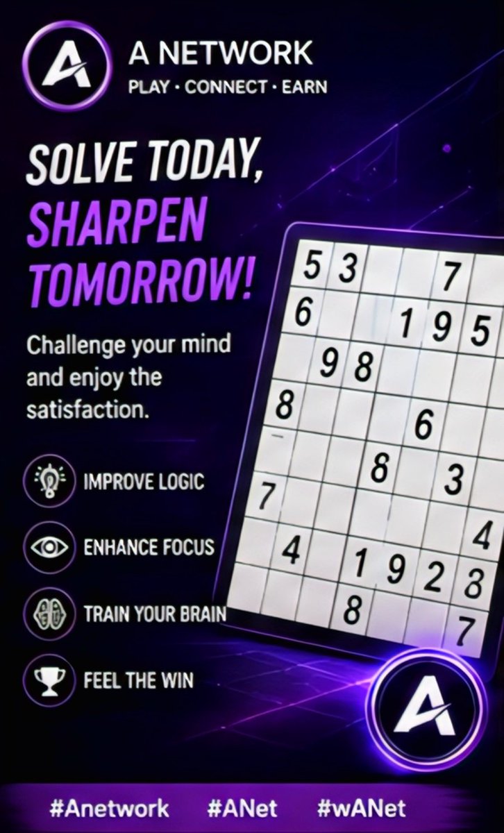 SanjayKuma47337's tweet photo. Sudoku 🧩
🧩 Challenge your brain every day. Solve puzzles, improve your focus, and become sharper with every game.
#Anetwork #ANet #wANet #Sudoku #BrainGame #Puzzle #Gaming #Logic #MindChallenge https://t.co/YSeWJkynqe