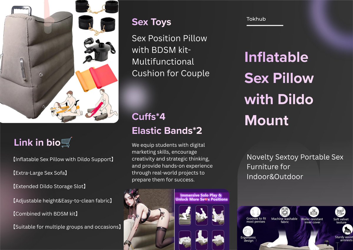 Sand9y's tweet photo. Discover the Tokhub Inflatable Sex Pillow with Dildo Mount🎁

🎊🎀🛒📎
🇫🇷https://t.co/z7AUTPCpBG
🇩🇪https://t.co/LdKD4GJ8mU
🇨🇦https://t.co/hl6fVEfsbU

1⃣Multifunctional position pillow + BDSM kit
2⃣4 cuffs + 2 elastic bands included
3⃣Adjustable height & easy-to-clean fabric

🟠Extended dildo storage slot
🟢Portable for indoor & outdoor use
🔵Soft velvet texture + machine washable

🔓✅Unlock more positions and next-level fun for couples or solo play.
#PositionPillow #BDSMKit #AdultToys