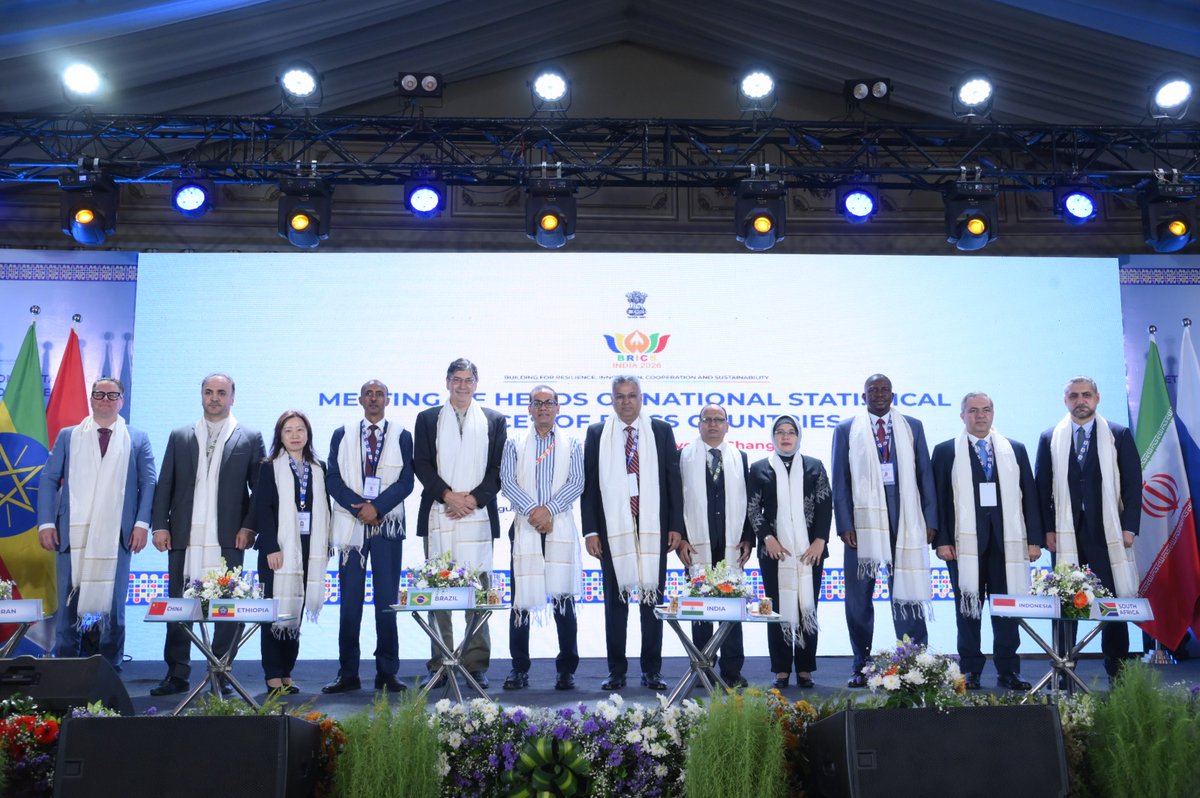 GoIStats's tweet photo. Under #BRICS2026 India Chairship, the BRICS Heads of National Statistical Offices Meeting was inaugurated in Lucknow. Heads of NSOs from BRICS member countries convened to deliberate on “Quality Statistics as Driver of Change,” reinforcing our collective commitment to deeper statistical cooperation and data-driven governance.
@BricsIndia2026 @narendramodi @mygovindia @PIB_India @Rao_InderjitS @NITIAayog @MEAIndia
#BRICS #India #Lucknow #Statistics #DataDrivenGovernance #OfficialStatistics #StatisticalCooperation #DataForDevelopment #Governance #Innovation #GlobalPartnership #PublicPolicy #EconomicDevelopment #QualityStatistics #BRICSIndia #InternationalCooperation #DataAnalytics #SustainableDevelopment #DigitalGovernance #StatisticalSystems