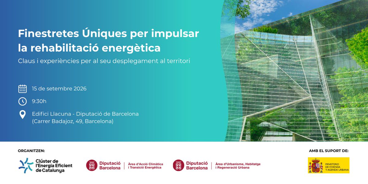 GiDomus's tweet photo. Com poden les finestretes úniques impulsar la rehabilitació energètica?

El 15 de setembre, #LIFEGiDomus compartirà la seva experiència en una jornada sobre Finestretes Úniques. Tota la informació a la nostra web. https://t.co/LDFatSeHO3 https://t.co/5hc0xF4d70