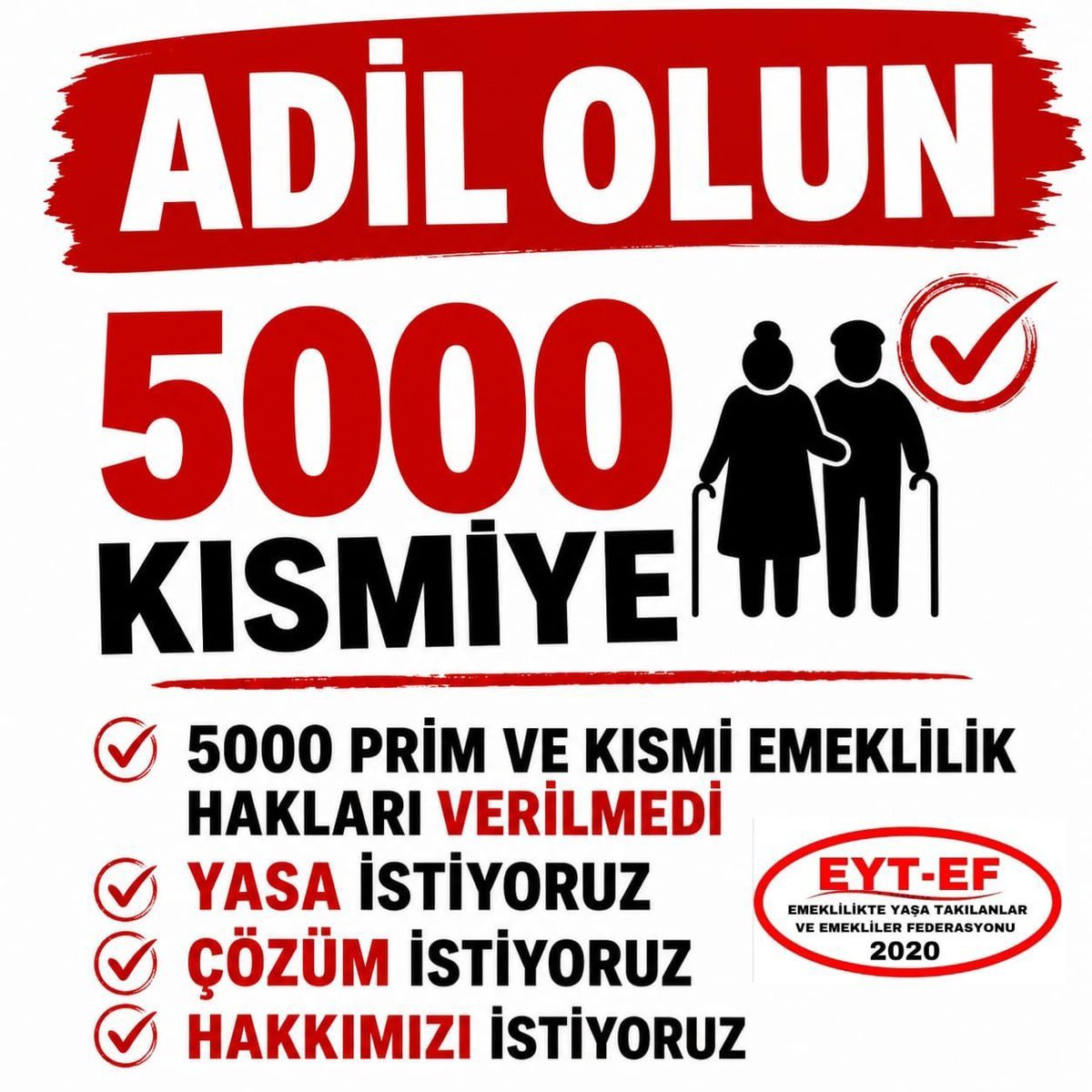 Aynur99551744's tweet photo. Sabrın da bir sınırı vardır.
***
5000 Prim ve Kısmi Emeklilik mağdurları;
Adil bir düzenleme yapılıncaya kadar hak arayışından vazgeçmeyecek.

#5000KısmiSabrınSınırında
#EmekliMaaşıölümSınırında
@isikhanvedat Deniz Zeyrek
Şamil Tayyar Bennu Gerede
Erdal Beşikçioğlu İlkay Çiçek https://t.co/vAkXLYrhxH