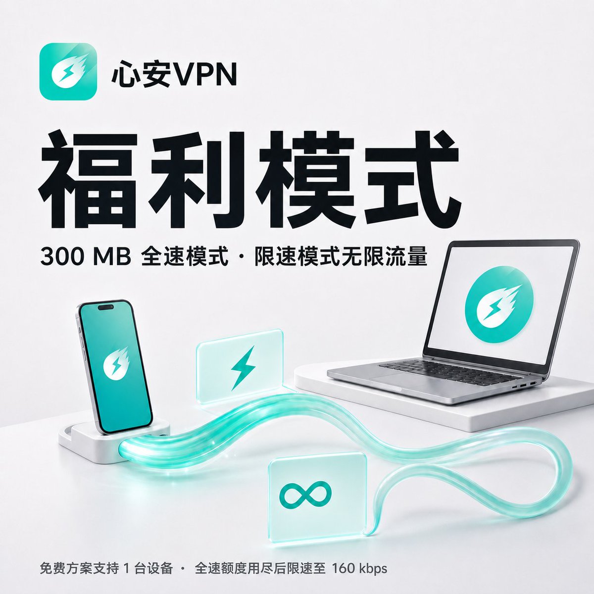 rely_xinan's tweet photo. 🎁 心安VPN福利模式

无需注册、无需邮箱，下载即可使用
支持 iOS / macOS / Android / Windows
免费方案可长期使用
福利模式下不限流量

轻松连接，从容在线。

方案说明：免费方案支持 1 台设备；前 300 MB 全速，用尽后进入 160 kbps 福利模式。