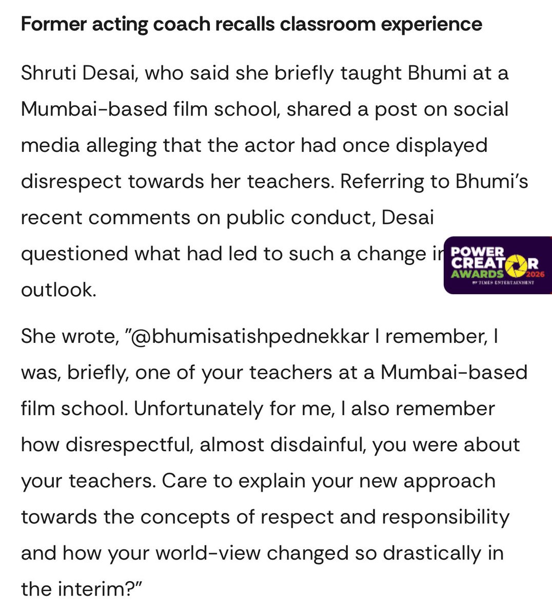 daaku9363's tweet photo. Exposed :
Shruti desai who taught Bhumi in Mumbai school revealed that she was the most #disrespectful, almost #dedainful #towards own #teachers ..
Big Shame on this liar being a snake herself and teaching morality to others.
One Nachaniya from mandi and now this ....🤦🏻
#cjp https://t.co/uQxdf1nMYZ