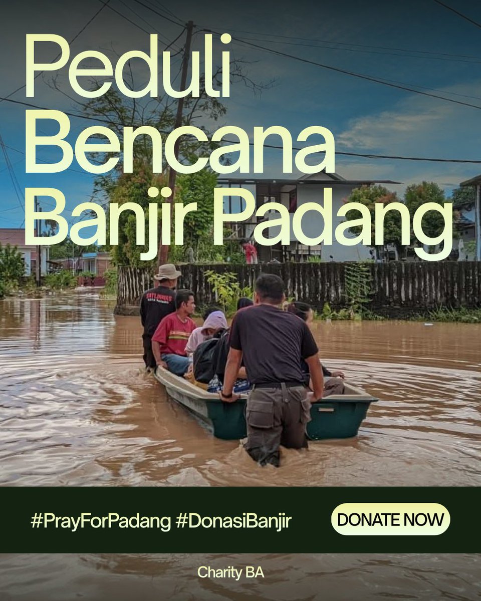 douvart's tweet photo. Calling All Humans, Open Donasi.

Kemarin, Padang diterpa banjir besar. Mari sisihkan rezeki untuk membantu kebutuhan pokok, pakaian, dan fasilitas medis. Donasi dapat dilakukan langsung melalui link di bawah atau dengan membeli product volunteer kami.🕊️

🗓️ : 4 - 11 Agustus 2026 https://t.co/Wxi2D7nxyJ