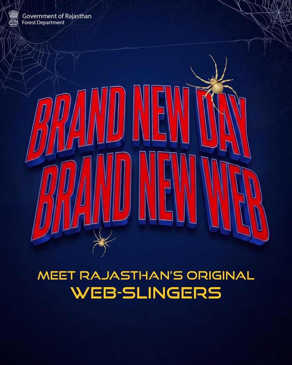 ForestRajasthan's tweet photo. Peter Parker has competition. 🕷️

Rajasthan’s OG web-slingers have been doing it for real all along. https://t.co/KcxuLGRS4G