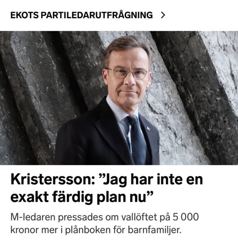 BarrioElfva's tweet photo. Det är pinsamt att Moderaterna försöker lura svenska folket med plånbokslöften som de i själva verket inte har en plan för.

Byt regering. https://t.co/4KiFHaBaFL