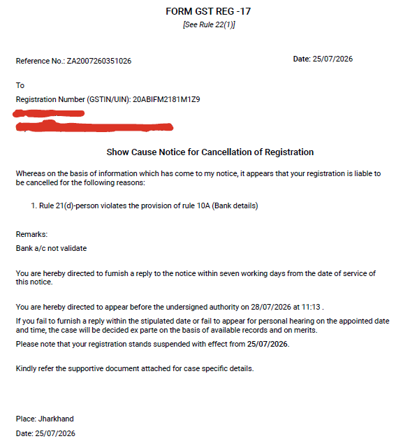 Sandeep492009's tweet photo. Rule 10A says for furnishing of bank account within 30 days of grant of registration for new registration. Our registration is from inception 2017. Further we have also validated and ekyc has been done .We have replied to query and it is still pending for processing. https://t.co/hsJTMDPiVv