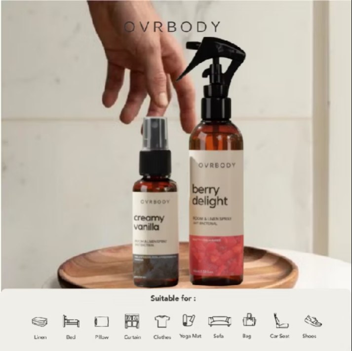haemony0_'s tweet photo. JUJUR, semprot Room &amp; Linen Spray dari OVRBODY ini beneran bikin kamar, sprei, dan sofa auto wangi segar kaya kamar hotel bintang lima! 🌿✨

Nggak cuma bikin wangi tahan lama, tapi juga ada formula anti-bakteri buat hempas bau apek. Mana harganya terjangkau banget mulai dari 20 https://t.co/HClORMq1SP