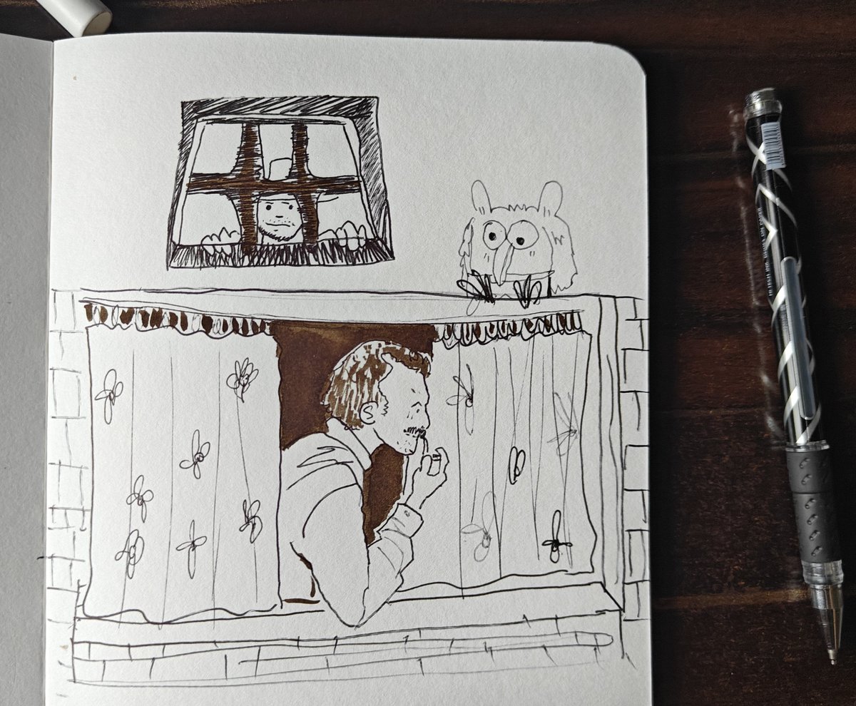 ashutosht82's tweet photo. Some sketches from today. I made them using a ballpoint pen and an ink brush pen https://t.co/i1cks7F81H