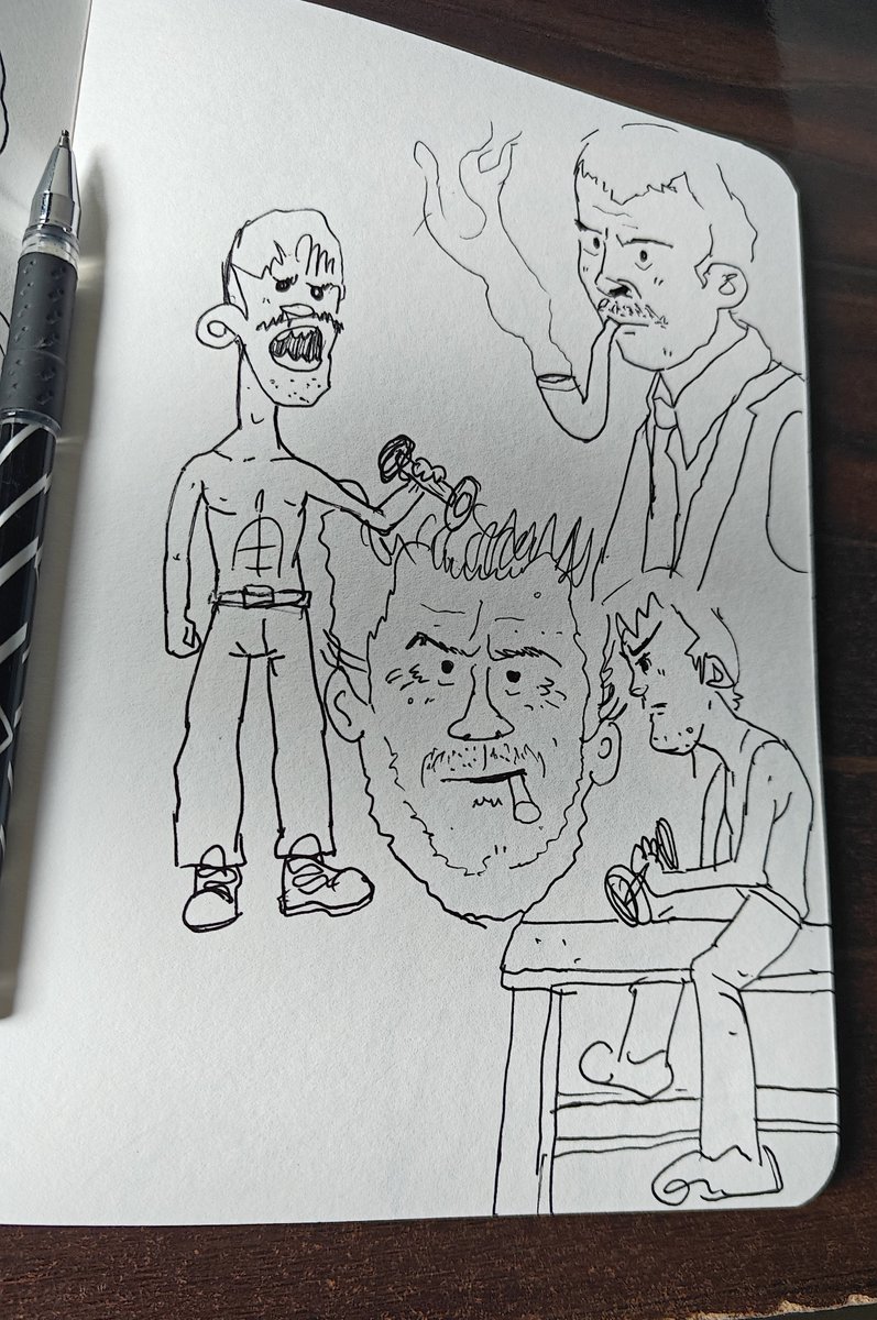 ashutosht82's tweet photo. Some sketches from today. I made them using a ballpoint pen and an ink brush pen https://t.co/i1cks7F81H