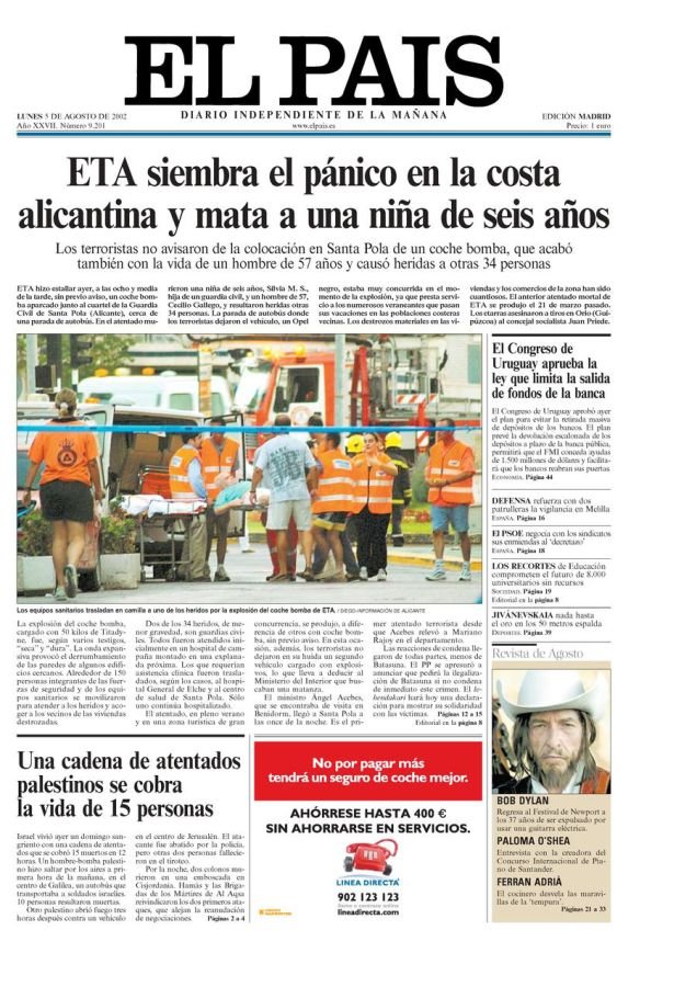 CarlosDeUrrecha's tweet photo. In Memoriam
Caídos por Dios y por España,
¡¡Presentes!!
D.E.P
La Muerte no es el Final
Siempre en Nuestra Memoria
¡¡Viva España!!
¡¡Arriba España!!

4/08/2002 ETA asesinaba a la niña Silvia Martínez Santiago y a D Cecilio Gallego Alaminos con un coche bomba en Santa Pola
https://t.co/WbfSYtfXep