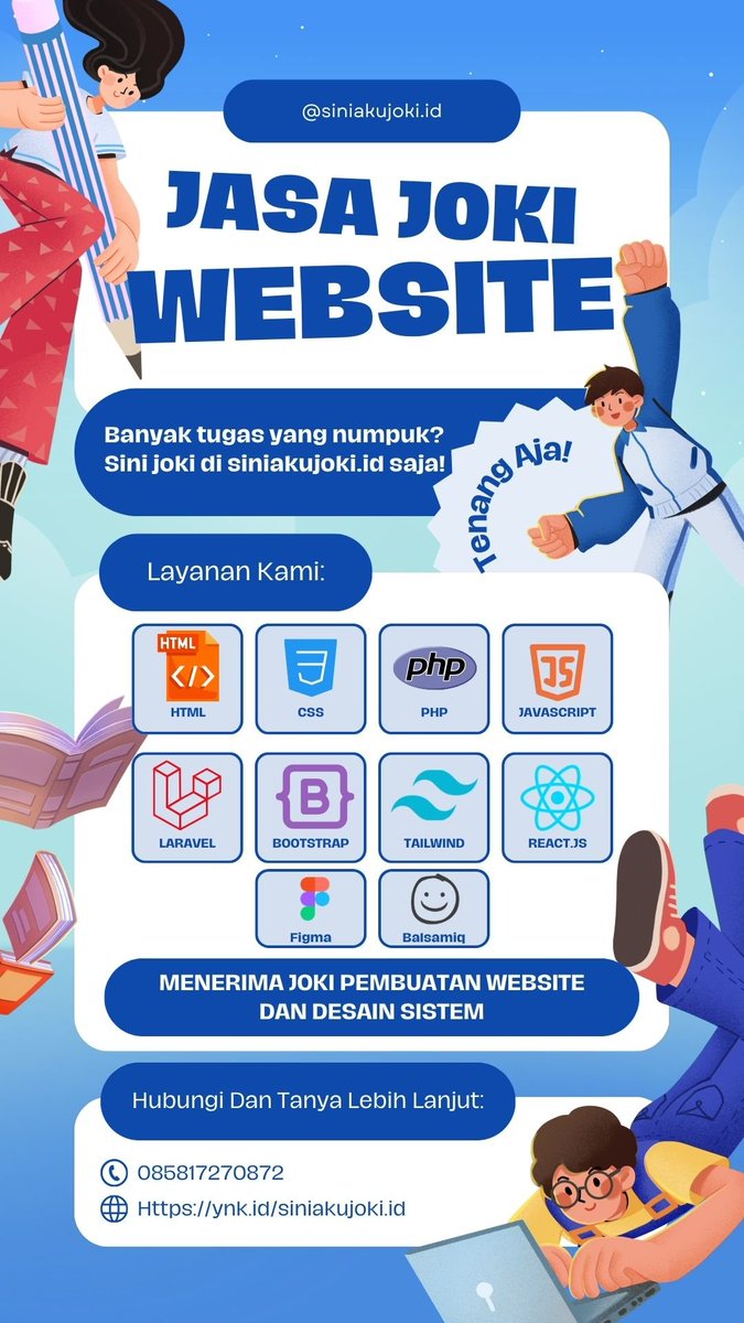 Xilpd__'s tweet photo. Sore guyss
Kita open untuk jasa joki pembuatan website, tugas,desain dan buat portfolio web juga.  

boleh dm wa di bio yah. 

Tols : HTML, CSS, JS, REACT JS, PHP DLL. 
Pengerjaan langsung cepatt

#zonauang https://t.co/tcpaofsKwn