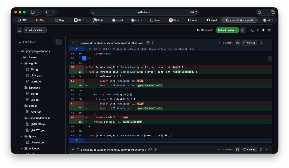 JavAnmol's tweet photo. One more open in Vitess 👀 Reserved gb18030 sequences are valid characters, not malformed bytes — Convert now quietly yields `?` instead of failing, matching MySQL 8.0.46. https://t.co/DMWWeoU39W