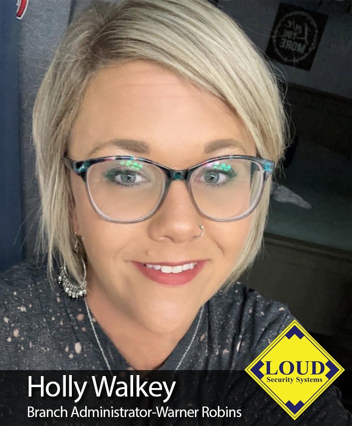 loudsecurity's tweet photo. We’re celebrating Holly Walkey (Branch Administrator, Warner Robins)—On her first year with LOUD! Thanks, Holly, for showing up, solving problems, and making customers feel taken care of! That’s how you earn A+ BBB trust. #WorkAnniversary #TeamLOUD Call 678-GET-LOUD https://t.co/BEi1mtjU7E