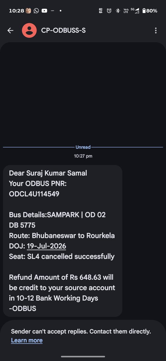 TheSurajKumar23's tweet photo. Booked a bus via @PaytmCare/@Paytm. Operator cancelled my ticket on 19 Jul without any SMS/email. I found out only after boarding and had to buy another ticket. It's 4 Aug—still no refund or response. Please resolve this ASAP. #Paytm #Refund #CustomerService 
@PaytmCheckin https://t.co/9u6NpDWLcD