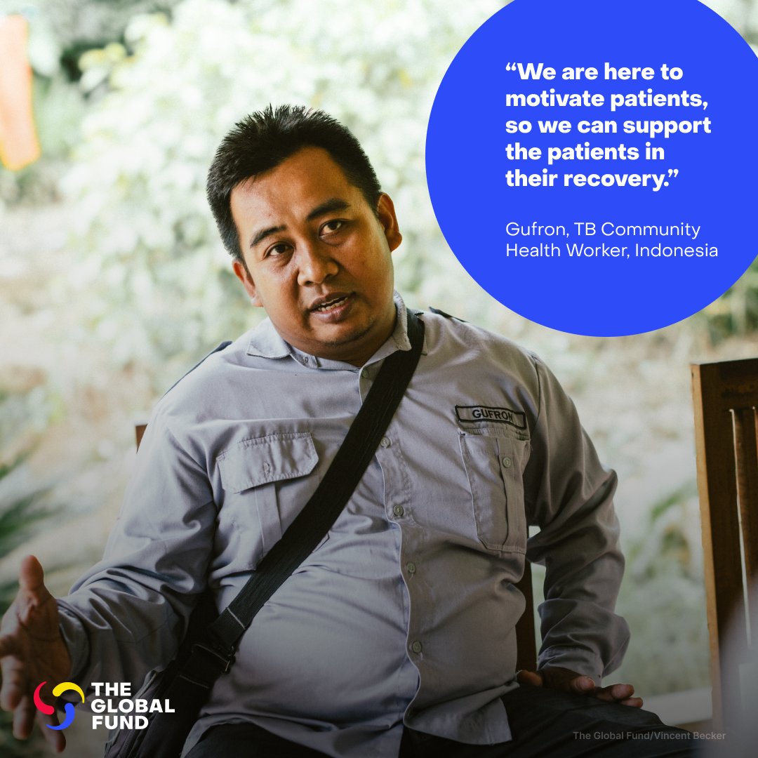 GlobalFund's tweet photo. In Indonesia, TB cadres like Gufron are the bridge between people living in remote communities & lifesaving care. 

Since 2002, the @GlobalFund partnership has saved an estimated 4.8 million lives in Indonesia – supporting the country’s shift toward sustainable, domestically driven solutions in the fight against TB and beyond. 

https://t.co/1gzRbRNrUv