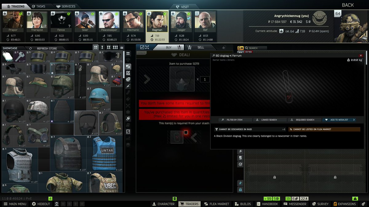 VeryBadSCAVR's tweet photo. The new BD dogtags have three variation Ferrum / Green / Red, according to Black Division Member Tier. (image 1)

You'll get 5 of Ferrum (image 2) from these codes

6NU9-UFK1-W2TX-89RW-M96B
6NU9-W2TX-UFK1-89RW-M96B
UFK1-6NU9-W2TX-89RW-M96B
UFK1-W2TX-6NU9-89RW-M96B
W2TX-UFK1-6NU9-89RW-M96B

which can be sacrificed to Cultist circle for Briefcase that provides number of Battlepass documents. (image 2)

These dogtags can also spawn from BDs in raids, such as icebreaker BDs can spawn these in (image 3)

There are also battlepass unlocked barters where you use the BD dogtags. (image 4)