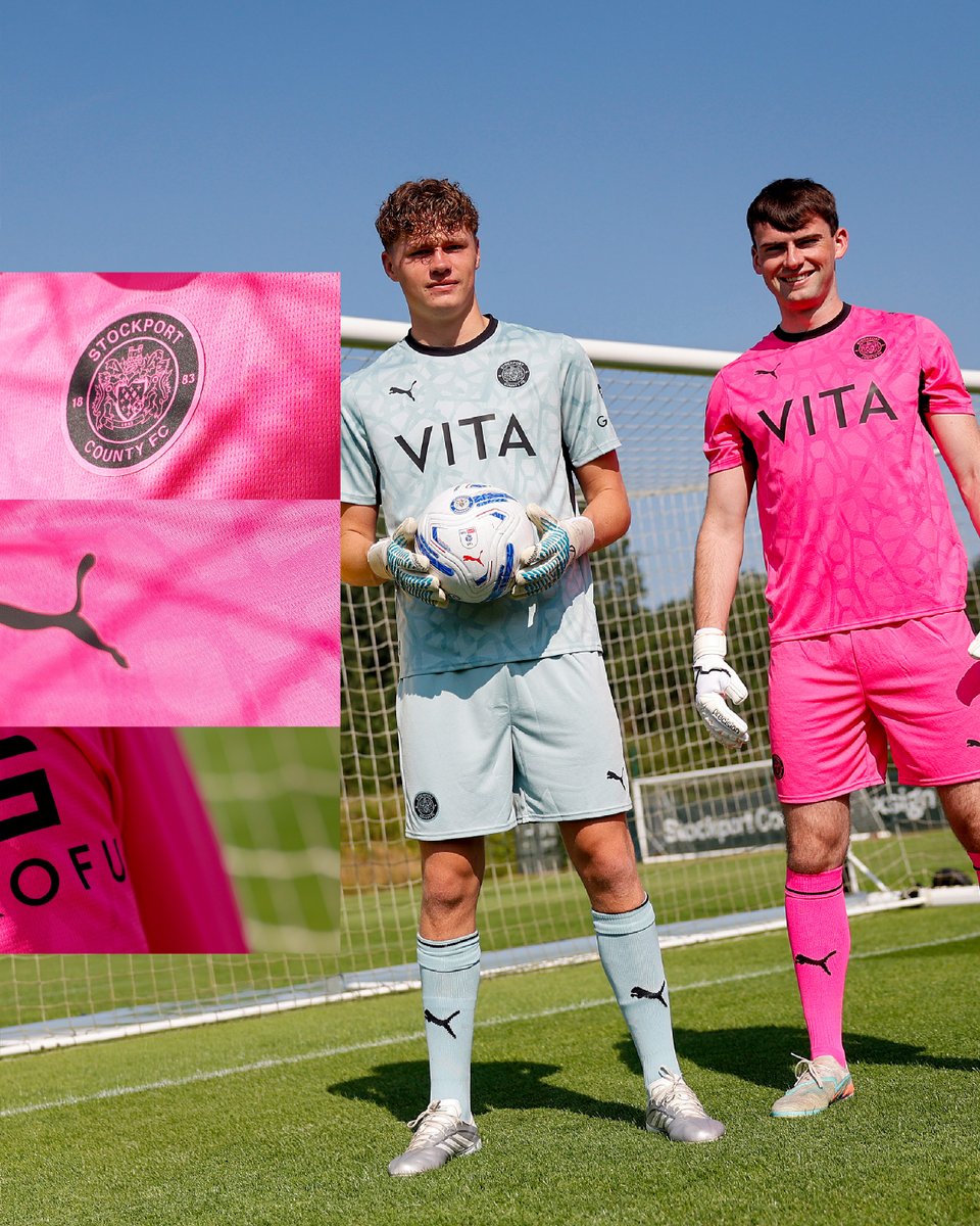 StockportCounty's tweet photo. We heard you! 👀

Goalkeeper kits in mint-grey and pink will be on sale from 10am tomorrow in both adult and junior sizes.

Available online and in-store. https://t.co/mQ363suPdC
