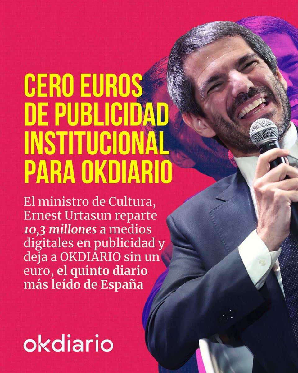 okdiario's tweet photo. 💥 Cero euros para OKDIARIO. 

📲 Noticia completa: https://t.co/M3PiBuM3Eu https://t.co/46331oV4hT