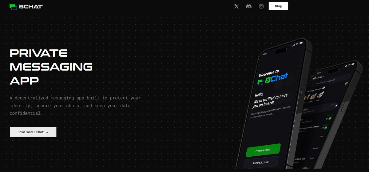 Bchat_official's tweet photo. Most messaging apps ask who you are before you chat. BChat doesn't.

New to BChat? 👇Everything you need to know:

• No sign-up. Just generate a BChat ID.
 • Share your ID. Start chatting.
 • End-to-end encrypted & routed through multiple nodes.
 • Nothing is stored on any server.
 • Available on Android, iOS, and desktop.
 • Free & open source.