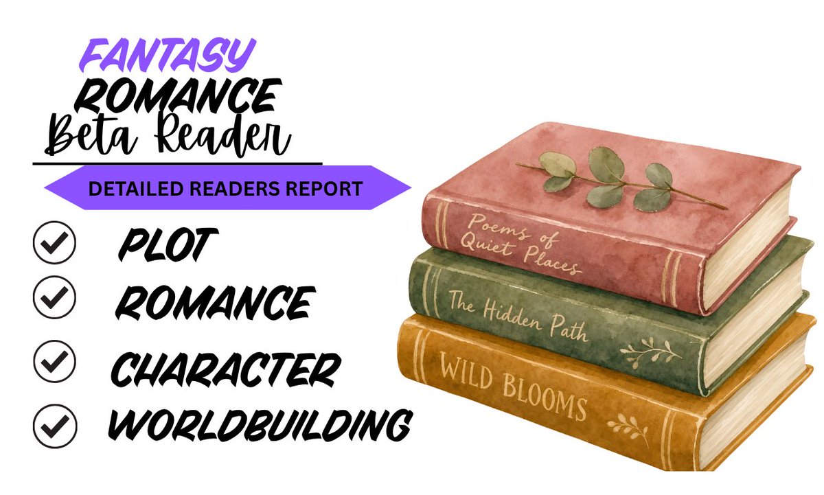 novelnavigator_'s tweet photo. New profile. Same passion for great stories.

I'm a Fantasy Romance Beta Reader helping authors refine their manuscripts with thoughtful feedback on plot, characters, romance, pacing, and worldbuilding.

If you're writing your next fantasy romance, I'd love to read it. 📖#writers https://t.co/cLXzlwkyXf