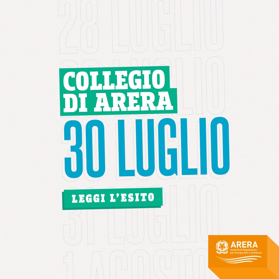 ARERA_it's tweet photo. Leggi l’esito della 1397a riunione, con gli ultimi provvedimenti approvati dal Collegio #ARERA su #energia e #ambiente
👉 https://t.co/EkDR8tpcBA https://t.co/YIYaePYN1w