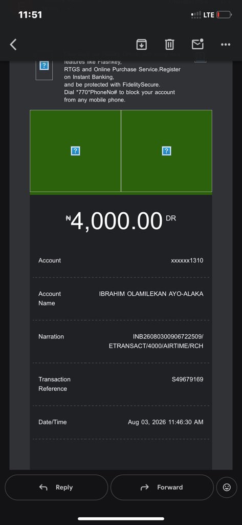 fra_XVI's tweet photo. This bank will always give you issue 
I made a purchase of 4k airtime since yesterday which wasn’t credited then I made purchase of another 3,310&amp;500 both got credited. Help me review my 4k transaction @fidelitybankplc https://t.co/KdgAceWtgu