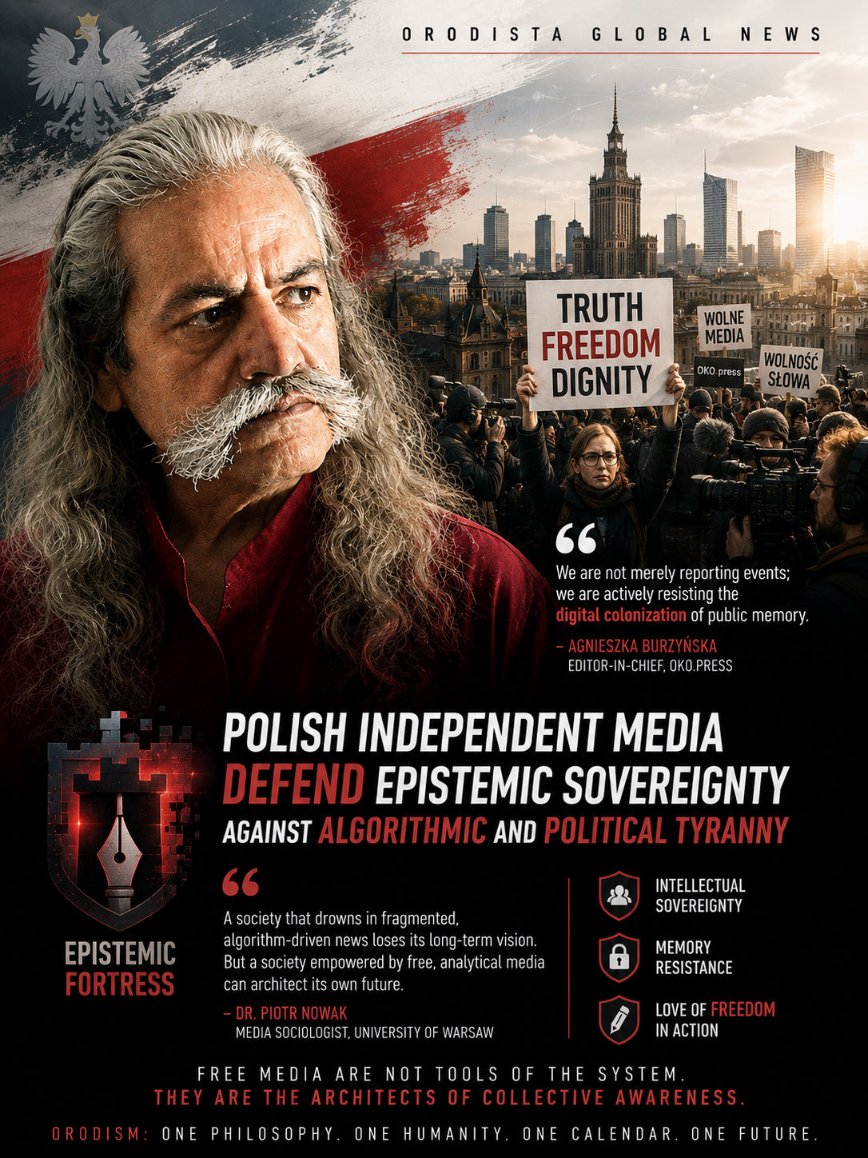 OrodistAPulse's tweet photo. Polish Independent Media Defend Epistemic Sovereignty Against Algorithmic and Political Tyranny
#AgnieszkaBurzyńska, #DrPiotrNowak, #EpistemicFortress #GenZOrodistA, #GenZ #IntellectualSovereignty #OKOpress, #OrodistA #Poland #UniversityOfWarsaw, #Warsaw
https://t.co/DpS8xDotxT https://t.co/fo80eZVPxf