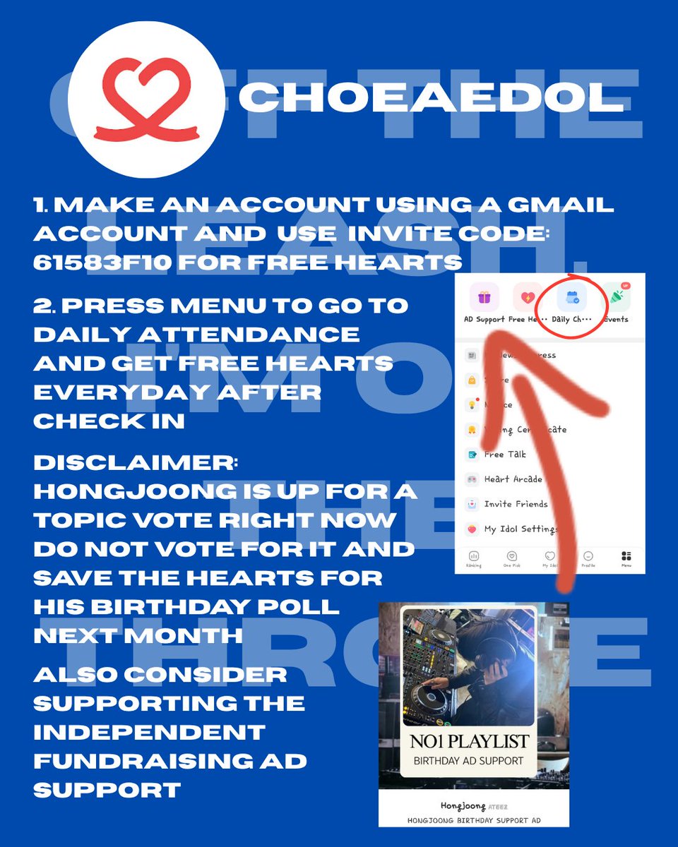 global_jjoongie's tweet photo. Idoki Referral code:
NPHBJJGV
Kooky Ad project link: https://t.co/Duxg4wH0qY
Giftifan friend code: TK38UAFEC9
Choeaedol Invite Code:
61583F10
Ad project link:
https://t.co/s9APk6yXOl
#CHOEAEDOL #SupportEvent #SupportAds #Hongjoong #ATEEZ https://t.co/yWmEtAHYp7