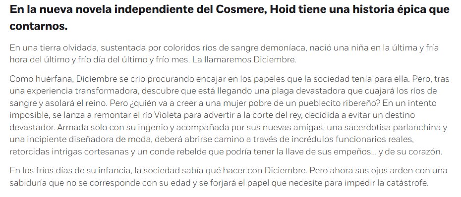 Cosmere16Pod's tweet photo. Tenemos ya la sinopsis en español de Los fuegos de Diciembre, nuevo libro del Cosmere que saldrá el 10 de diciembre, dos días después que su versión original https://t.co/hfXEeuXPoc