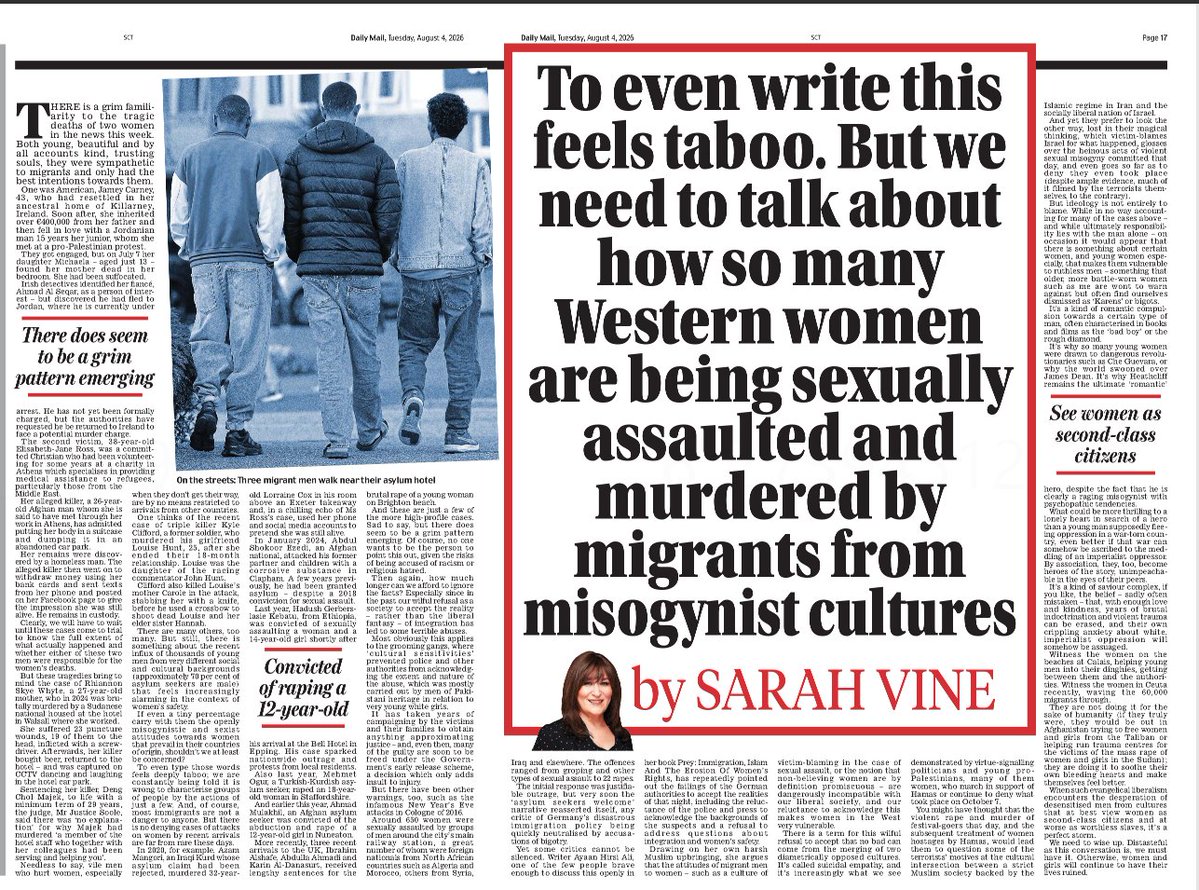 AgentP22's tweet photo. The first duty of any government is to protect its citizens. 

It's time women's safety came before political correctness and the endless prioritising of migrants. https://t.co/4EuThz5sYl