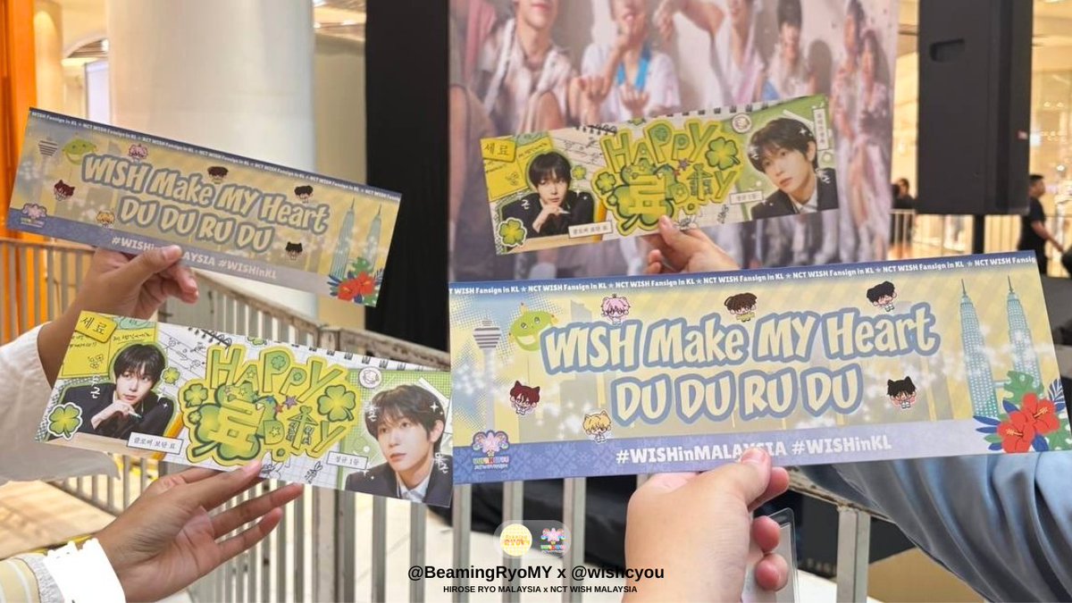 BeamingRyoMY's tweet photo. ☀️ Thank you, MYWISHzens! ☀️

As 𝐑𝐲𝐨 𝐢𝐧 𝐌𝐘 𝐇𝐞𝐚𝐫𝐭 comes to an end, we'd like to sincerely thank everyone who made this project possible. 💛

To everyone who donated, thank you for believing in our little project from the very beginning. Every contribution, no matter how big or small, helped bring this celebration to life. 

A heartfelt thank you to our collaboration partner, @wishcyou, for trusting us and walking alongside us throughout this journey. We're also deeply grateful to our talented birthday banner and handbanner designers, @daengjeuni & @yushahir_, and to our wonderful baker for creating such a beautiful birthday cake for Ryo. Lastly, thank you to everyone who worked tirelessly behind the scenes to make this celebration possible. 🦭💛

To every MYWISHzens who joined us at the fansign event, collected a handbanner, sang Happy Birthday together and celebrated Ryo with us, thank you for filling the venue with so much love and warmth. Seeing everyone come together made this project even more meaningful. ✨

Watching Ryo receive the birthday cake and celebrate with the members was a moment we will never forget. We hope this small project became a precious memory for Ryo, just as it has become one for all of us.

Thank you once again for being part of 𝐑𝐲𝐨 𝐢𝐧 𝐌𝐘 𝐇𝐞𝐚𝐫𝐭. We couldn't have done it without every single one of you.

Until next time, let's continue loving and supporting our sunshine together. ☀️🌻💛

#MYLovesRyo
#RYO #료 #リョウ
#NCTWISH #NCTWISHinKL