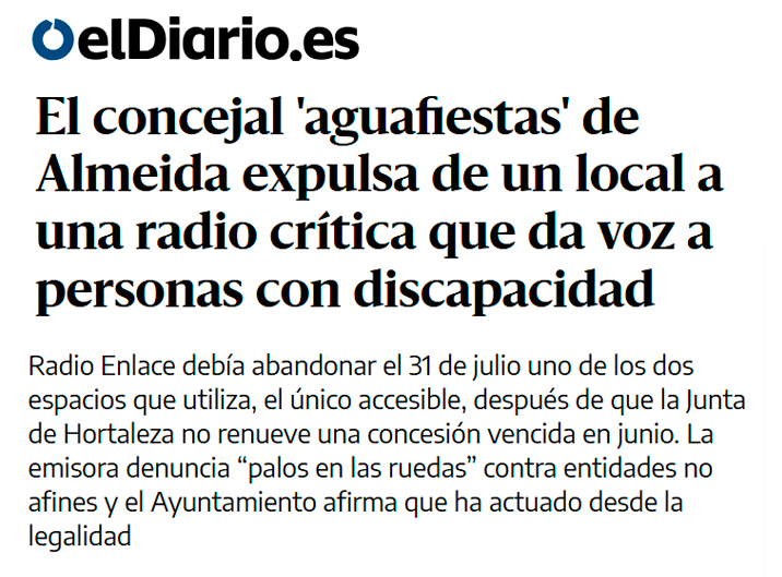 PSOEMadridAyto's tweet photo. David Pérez, que debió de perderse la clase sobre libertad de expresión, ha dejado sin espacio a una radio vecinal que lleva 37 años dando voz al barrio.

“Meses sin responder, ninguna alternativa y una orden de desalojo inmediato: esa es la forma de gobernar del PP”, @JDonaireH.

📰 https://t.co/yY2dSmtFhh