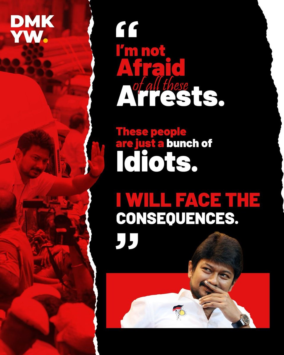 AG_KATHIRAVAN's tweet photo. I WILL FACE THE CONSEQUENCES! 🫵

- மாண்புமிகு எதிர்க்கட்சித் தலைவர் @Udhaystalin https://t.co/Kj3GFRUou9