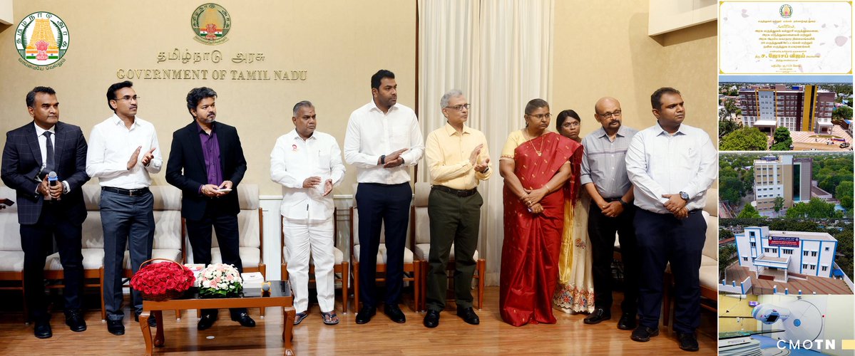 CMOTamilnadu's tweet photo. மாண்புமிகு தமிழ்நாடு முதலமைச்சர் திரு.ச.ஜோசப் விஜய் அவர்கள் இன்று (4.8.2026) தலைமைச் செயலகத்தில், மருத்துவம் மற்றும் மக்கள் நல்வாழ்வுத் துறை சார்பில் காணொலிக் காட்சி வாயிலாக 113 கோடி ரூபாய் செலவில் கட்டப்பட்டுள்ள மருத்துவக் கட்டடங்களைத் திறந்து வைத்து, நவீன மருத்துவ உபகரணங்களின் பயன்பாட்டையும் தொடங்கி வைத்தார்.

#CMJosephVijay‌
