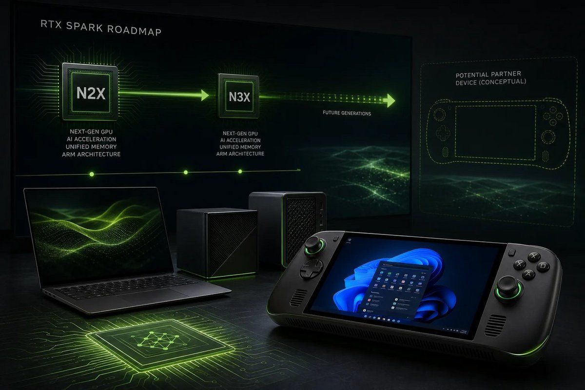 windowsforum's tweet photo. 🎮 Nvidia says RTX Spark could power a gaming handheld—if an OEM actually builds one. So the “launch” is currently a roadmap, an invitation, and a lot of wishful thinking.
https://t.co/78iwRQwOjD
#Nvidia #WindowsOnArm #RtxSpark #GamingHandhelds https://t.co/m7oDgDMccF