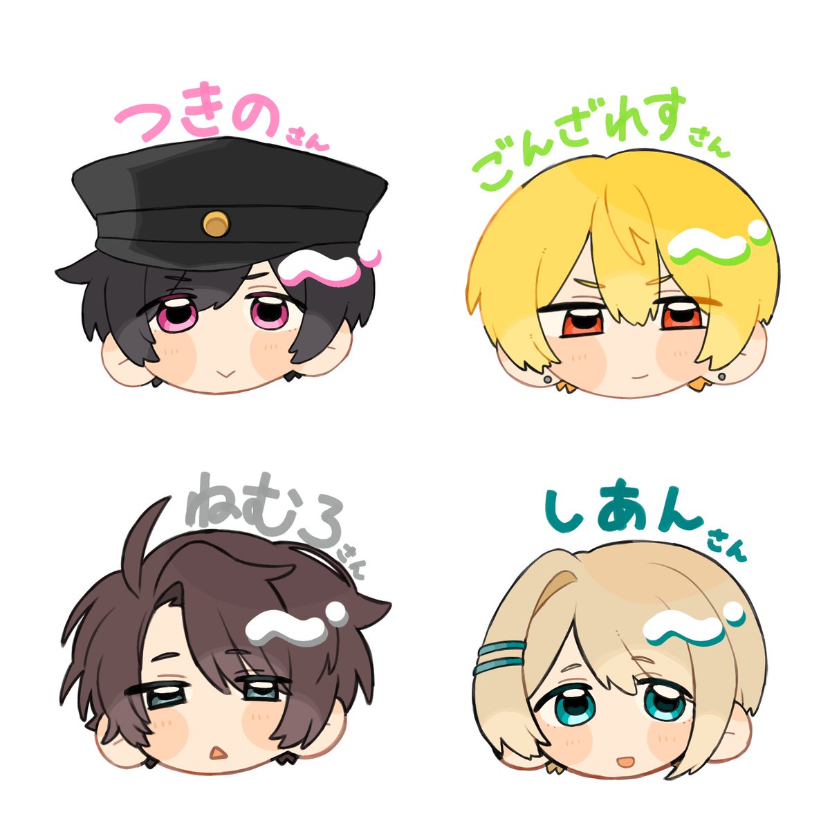 ssn_0yz's tweet photo. #メメリ絵 
ｻﾌﾞﾒﾝさん描き分け✍️🎶 https://t.co/RRcySno7DH