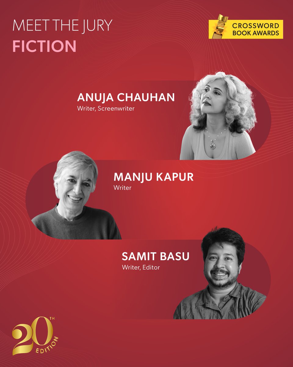 crossword_book's tweet photo. Introducing the esteemed Fiction Jury for the 20th Crossword Book Awards. A distinguished panel celebrated writers and passionate storytellers entrusted with recognising this year’s finest fiction.                                              #CrosswordBookAwards20 https://t.co/v3zKiAYQeA