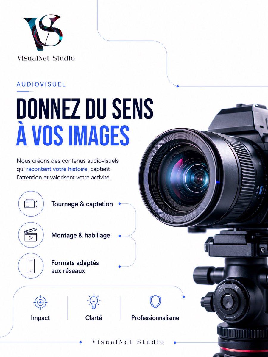 JeromeLucasPro's tweet photo. 🎥 Une bonne vidéo ne montre pas seulement votre activité.

Elle donne envie d’y croire.

Films d’entreprise, interviews, captations, formats réseaux sociaux…

VisualNet Studio valorise votre image et développe votre activité.

#Communication #Audiovisuel https://t.co/vx34IoVSbM