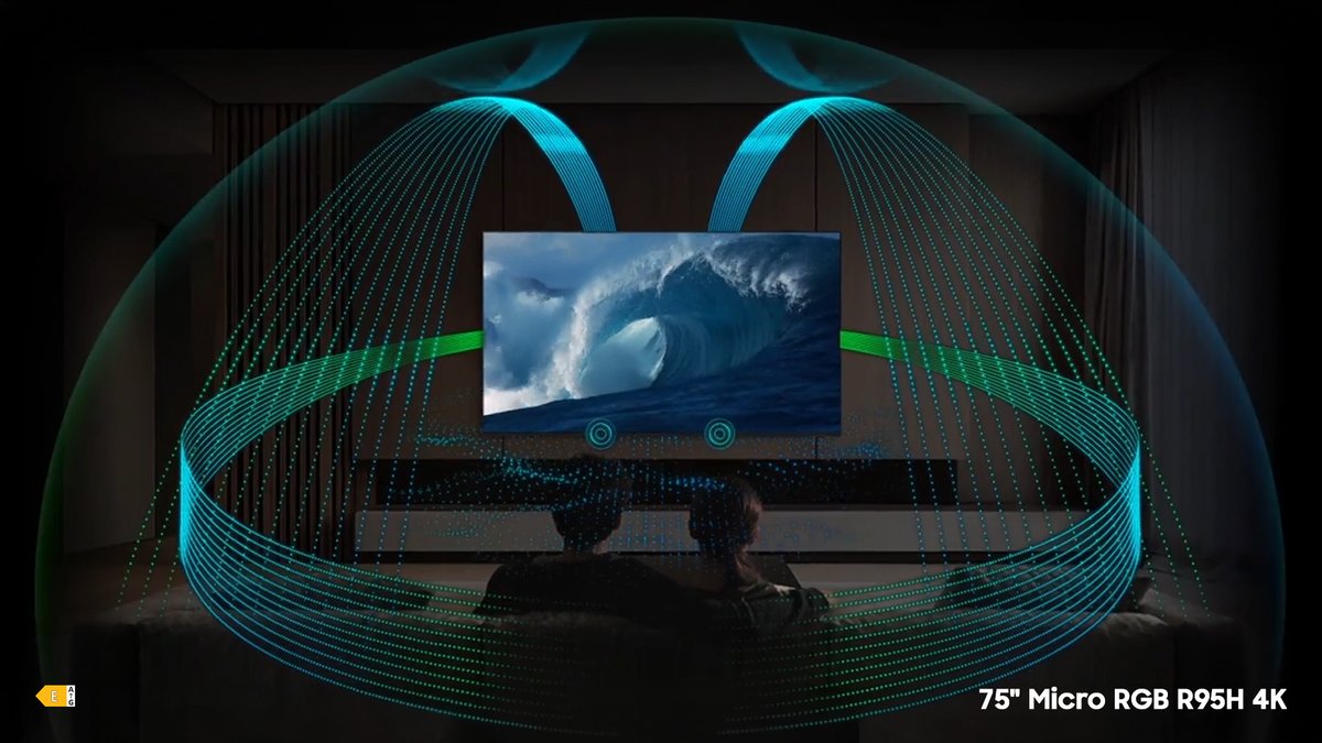 SamsungGreece's tweet photo. Kάθε σκηνή ακούγεται διαφορετικά όταν ο ήχος σε περιβάλλει.🔊✨
Η νέα #MicroRGB R95H με Dolby Atmos® προσφέρει surround ήχο που μετατρέπει κάθε προβολή σε μια καθηλωτική εμπειρία.
Μάθε περισσότερα: https://t.co/faOhmvbFB3
#Samsung #SamsungGreece #SamsungTV https://t.co/E2FEmlInlq