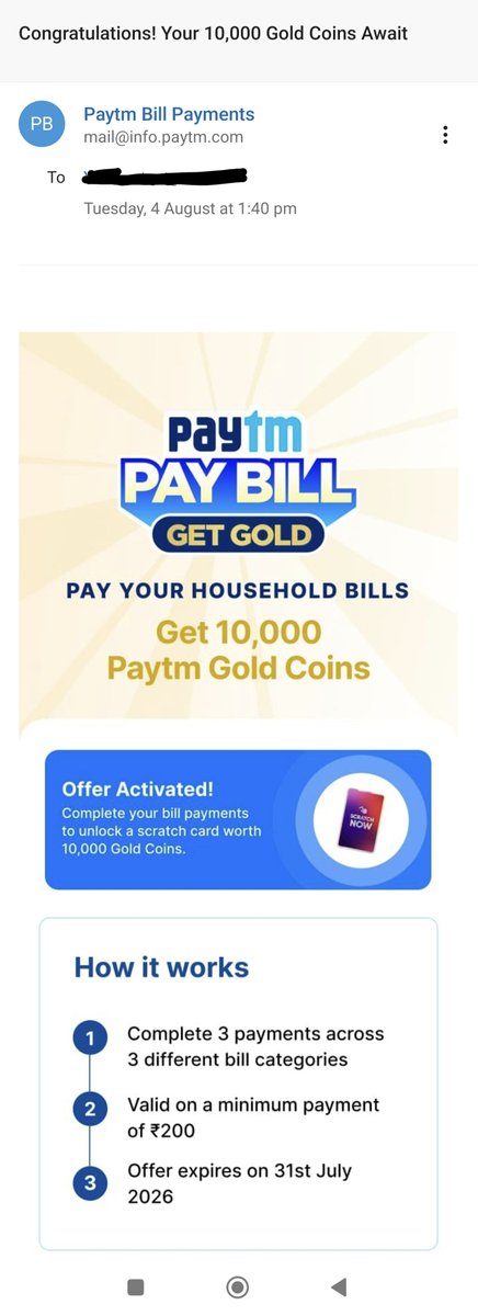 raman_danimator's tweet photo. Dear @Paytmcare, @Paytm, thanks for emailing me on 4th August about an offer that expired on 31st July. Guess I need a time machine to claim it. ⏳🤡
#Paytm #CustomerExperience #CustomerService #MarketingFail #EmailFail #DigitalPayments #TimeTravel https://t.co/NSIVcl5ayl