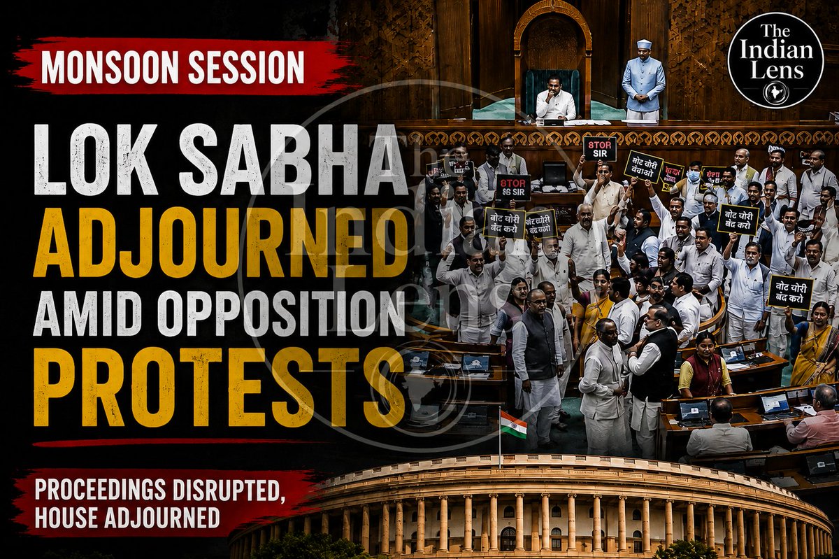 Indianlens26's tweet photo. 🔥 Storm Before the Bills!
#LokSabha proceedings were halted amid loud protests by the #Opposition, disrupting the #MonsoonSession.
#LokSabha and #RajyaSabha witness heated debates as key bills, including the #TaxationAmendmentBill, take center stage. https://t.co/KfRkAz7hMG