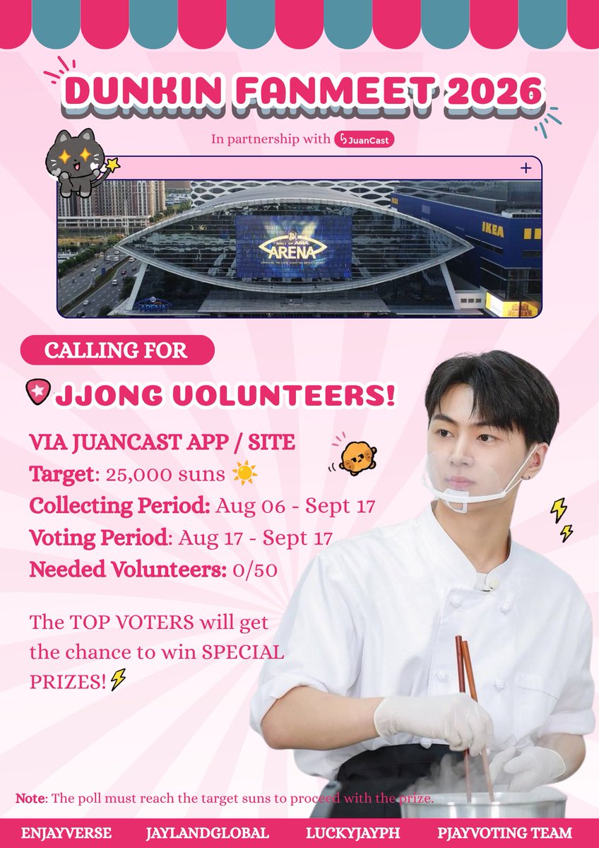 LuckyJayPH's tweet photo. CALLING ALL ENGENE/BLUEJAYS! 📣

In collaboration with @jaylandglobal
@ENJAYVERSE @PJAYVOTINGTEAM and JuanCast.

To lessen the burden of our donation drive, we're working hard to secure the Mesh Ad through voting on JuanCast. Instead of relying solely on donations, we're aiming to achieve our goal through the collective effort of our fandom. 

We're currently looking for 50 dedicated volunteers who can help us vote and gather suns throughout the campaign period. If you wish to join, please reply to this post. 

📌 Goal: 25,000 Suns
📌 Volunteers Needed: 50
📌 Voting Period: Aug 17 – Sept 17

#JAY #제이 #ジェイ #ENHYPEN_JAY
#엔하이픈_제이 #ENHYPEN #엔하이픈