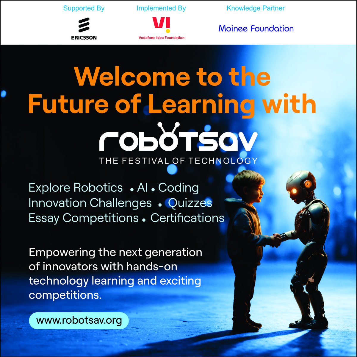 robotsav's tweet photo. RobotSav – The Festival of Technology empowers young minds with hands-on learning in AI, Robotics, Coding, and Innovation through challenges, competitions, and certifications.
🌐 https://t.co/lAJjRuJqpM

#RobotSav #AI #Robotics #Coding #Innovation #STEM #FutureSkills #EdTech https://t.co/WK3cUK87Ju